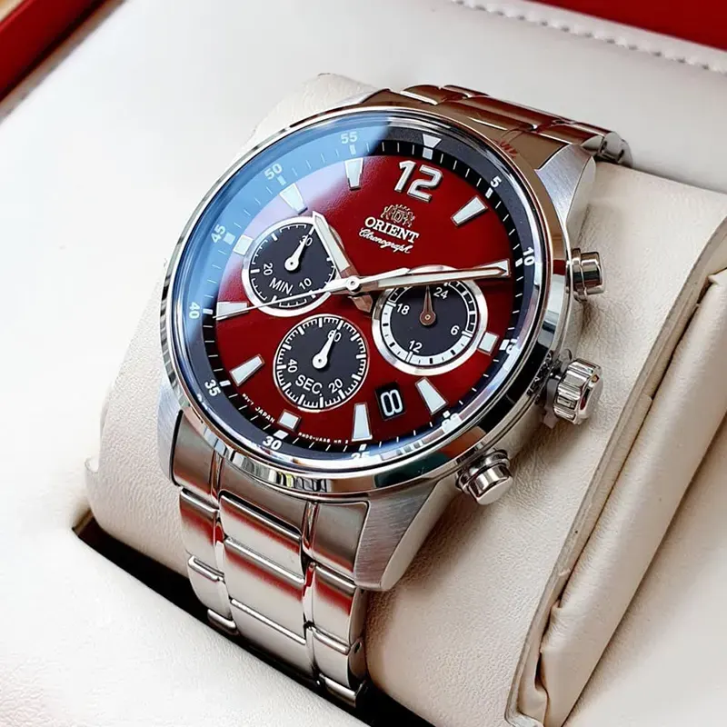 Orient Sports Chronograph Maroon Dial Men's Watch- RA-KV0004R